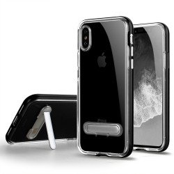 iPhone Xs Max Clear Armor Bumper Kickstand Case (Black)